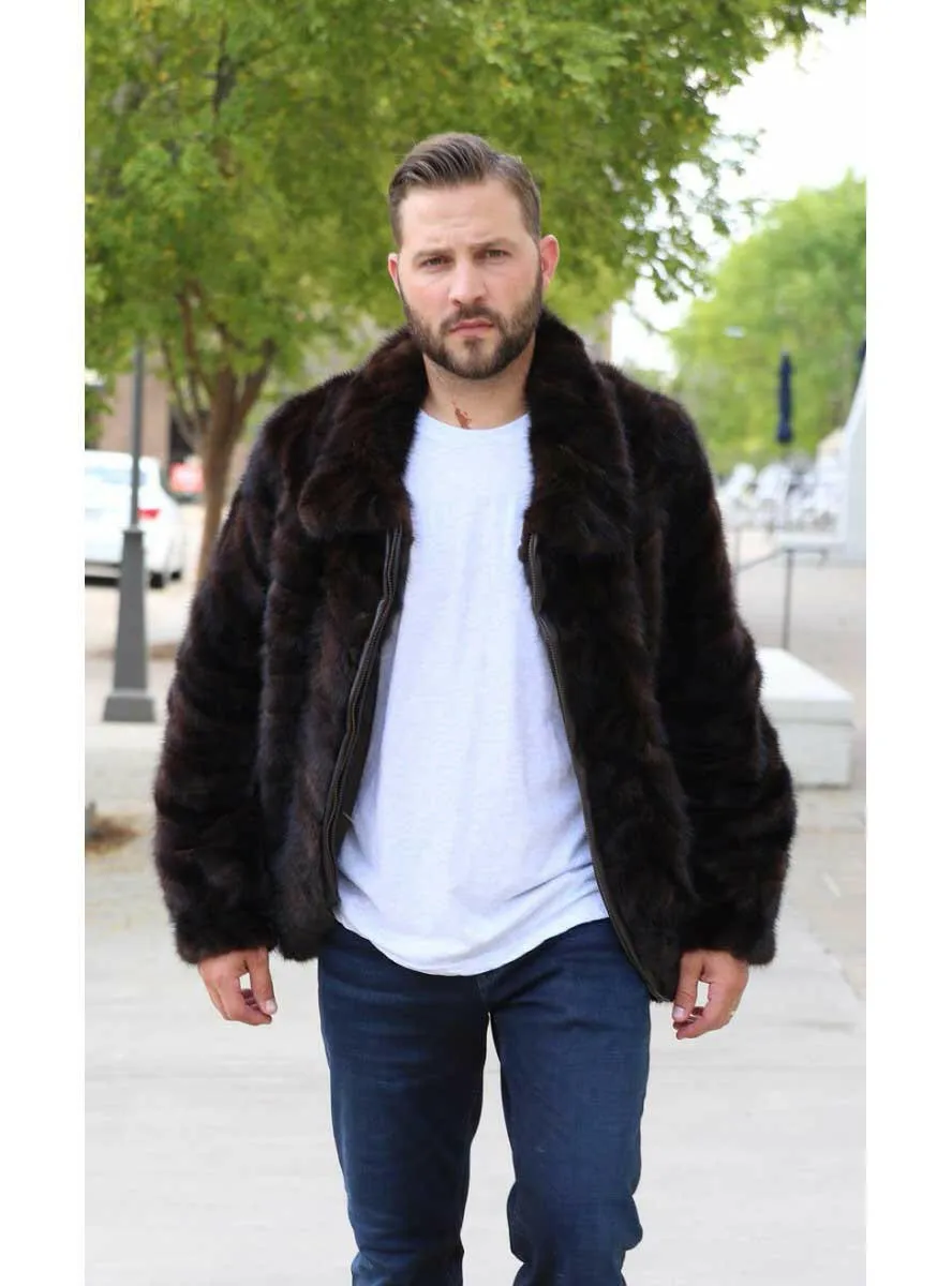 Men's Mink Fur Bomber Jacket