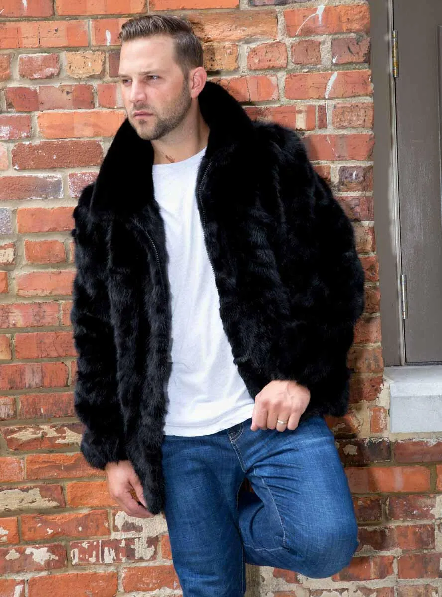 Men's Mink Fur Bomber Jacket