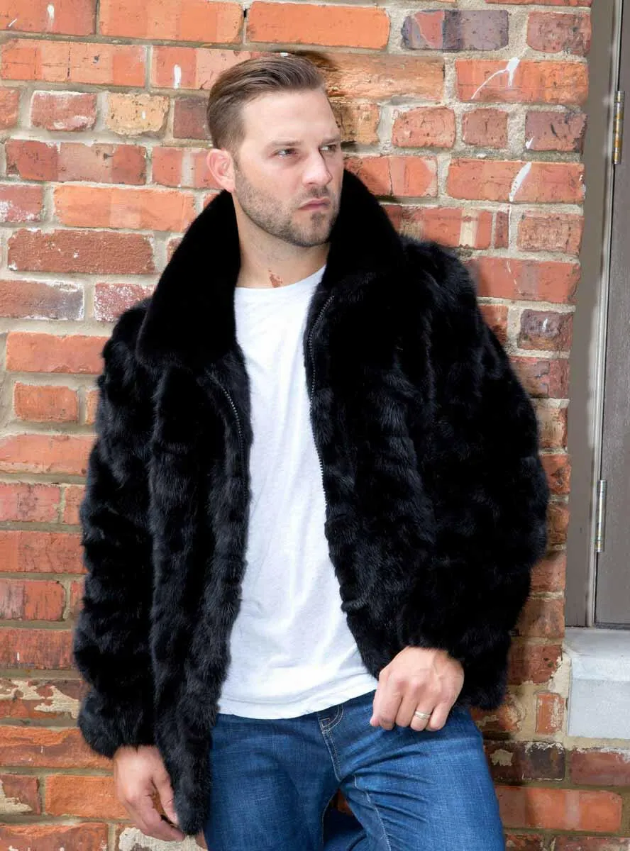 Men's Mink Fur Bomber Jacket