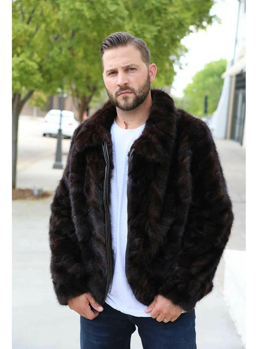 Men's Mink Fur Bomber Jacket