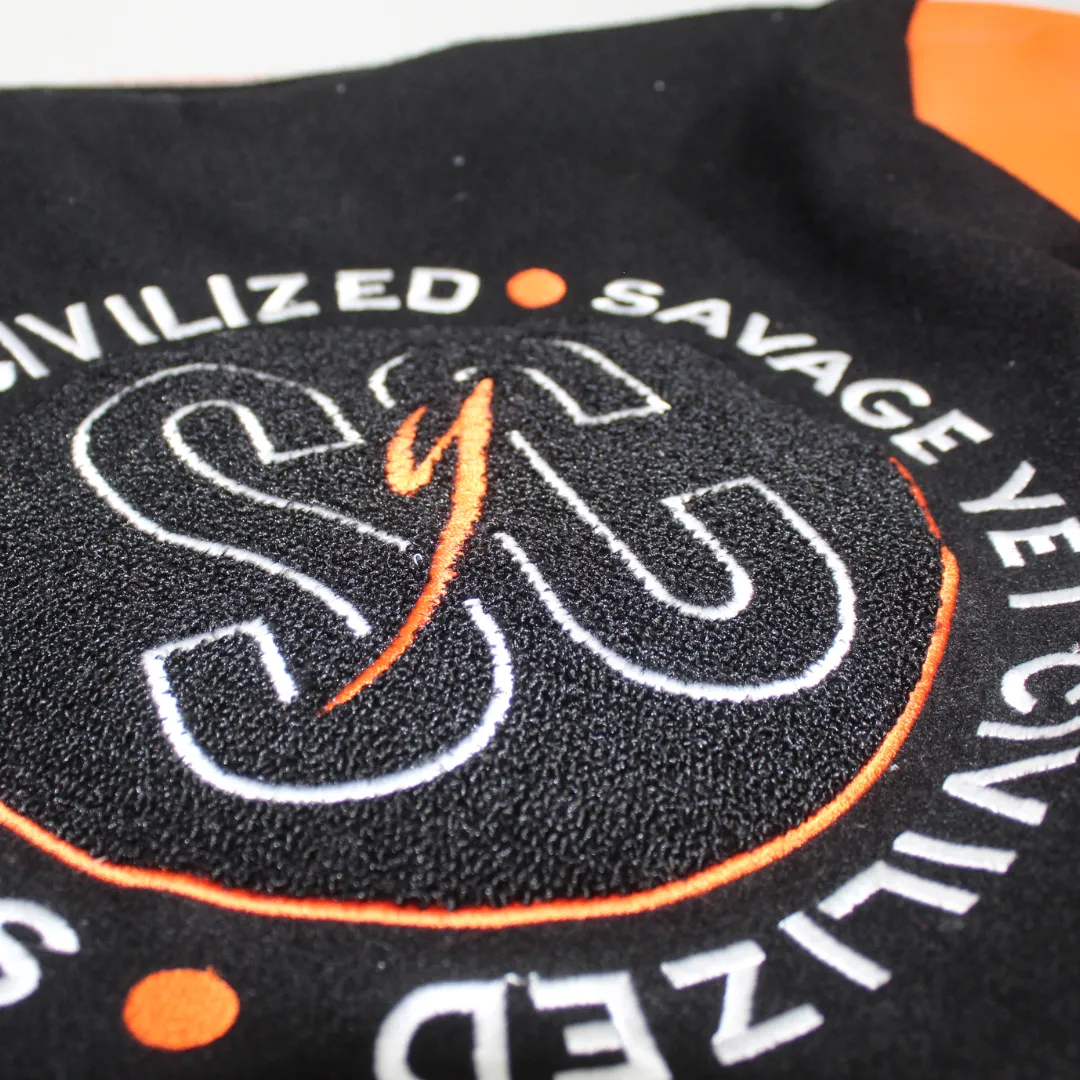 MENS VARSITY JACKET- "ORANGE BLAZE"