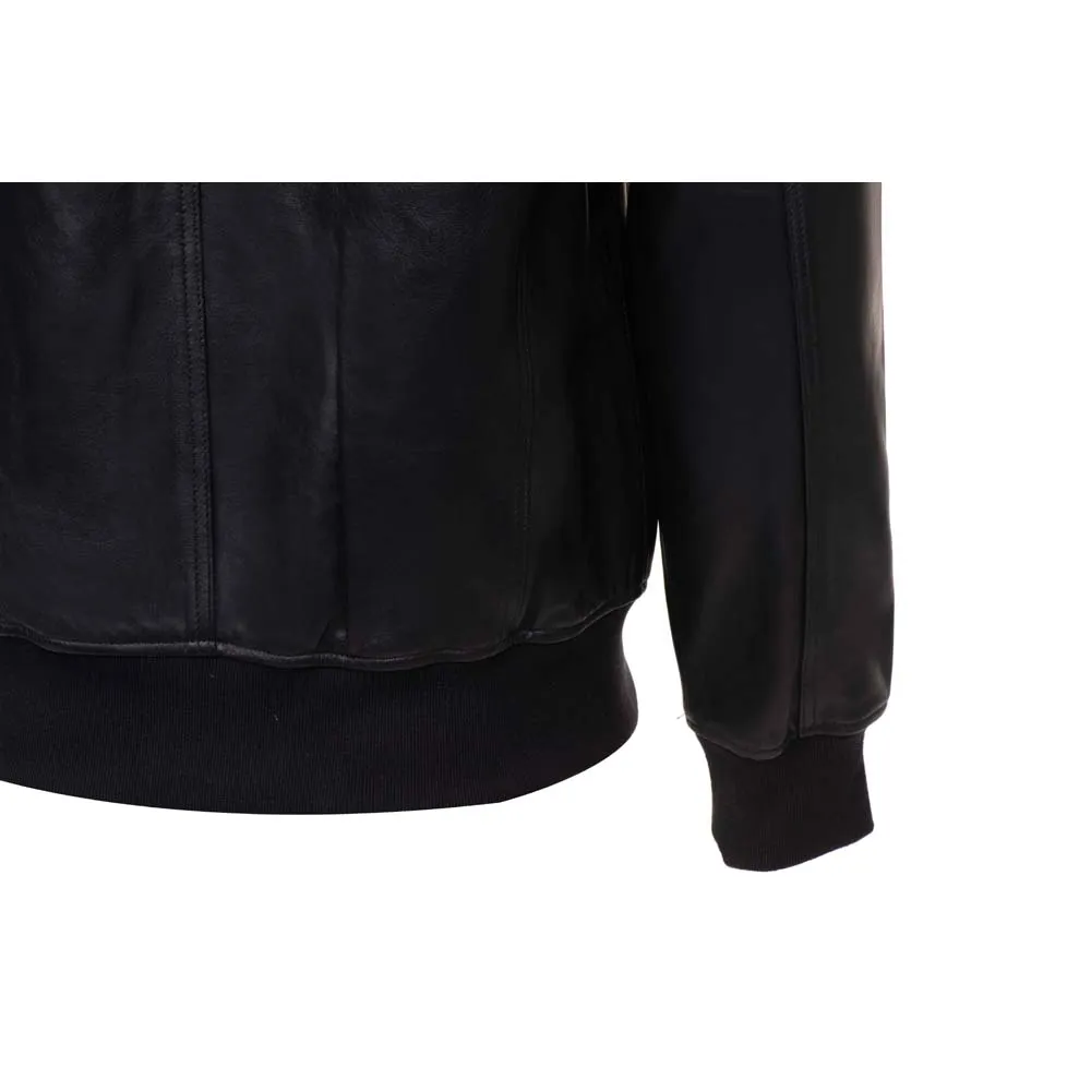 Messi Black Bomber style leather jacket