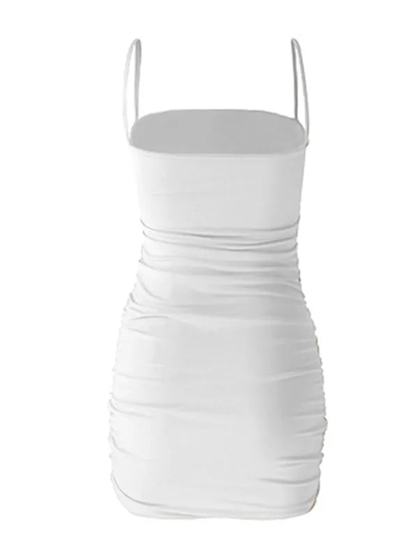 Momnfancy Fashion White Hip Bodycon Clubwear Spaghetti Strap Backless Ruffle Babyshower Cocktail Maternity Mini Dress