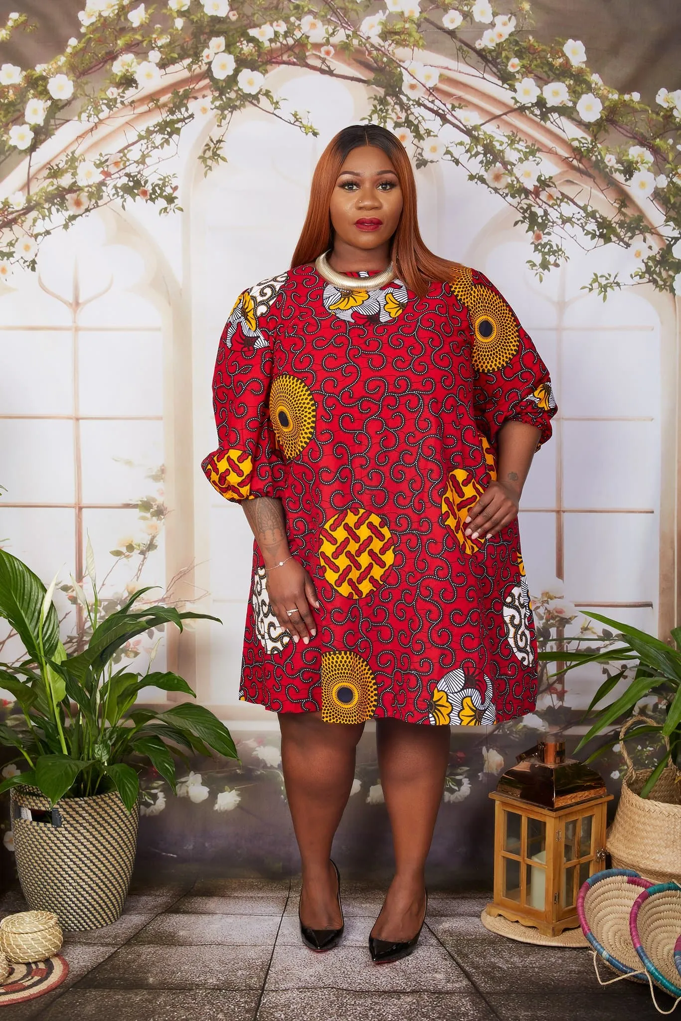 New in Tiwa African Print Shift Dress