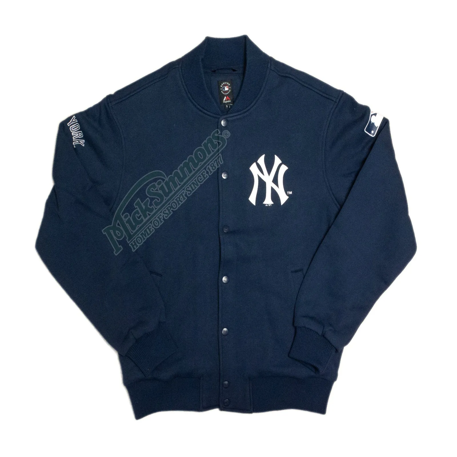 New York Yankees Classic Fleece Letterman Jacket MLB True Navy By Majestic