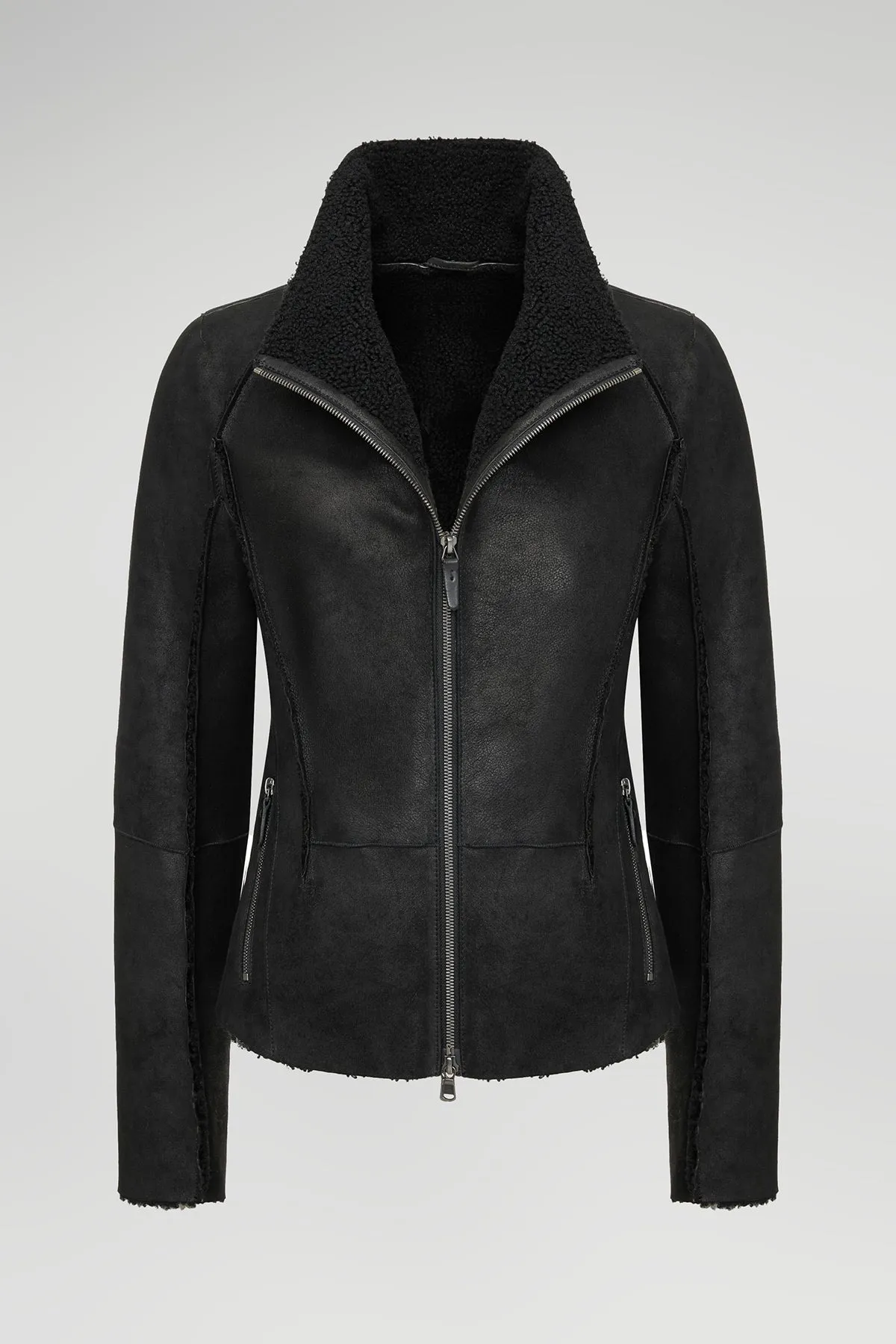 Nicole - Black Shearling Jacket