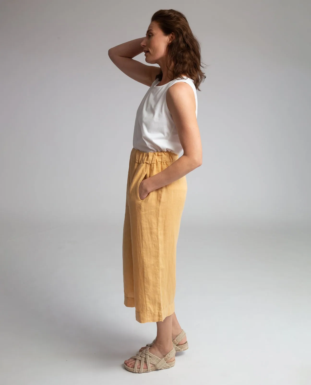 Nicole-May Linen Trousers in Sunflower