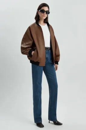 Nour Hammour - The Relaxed leather bomber Marly Coat