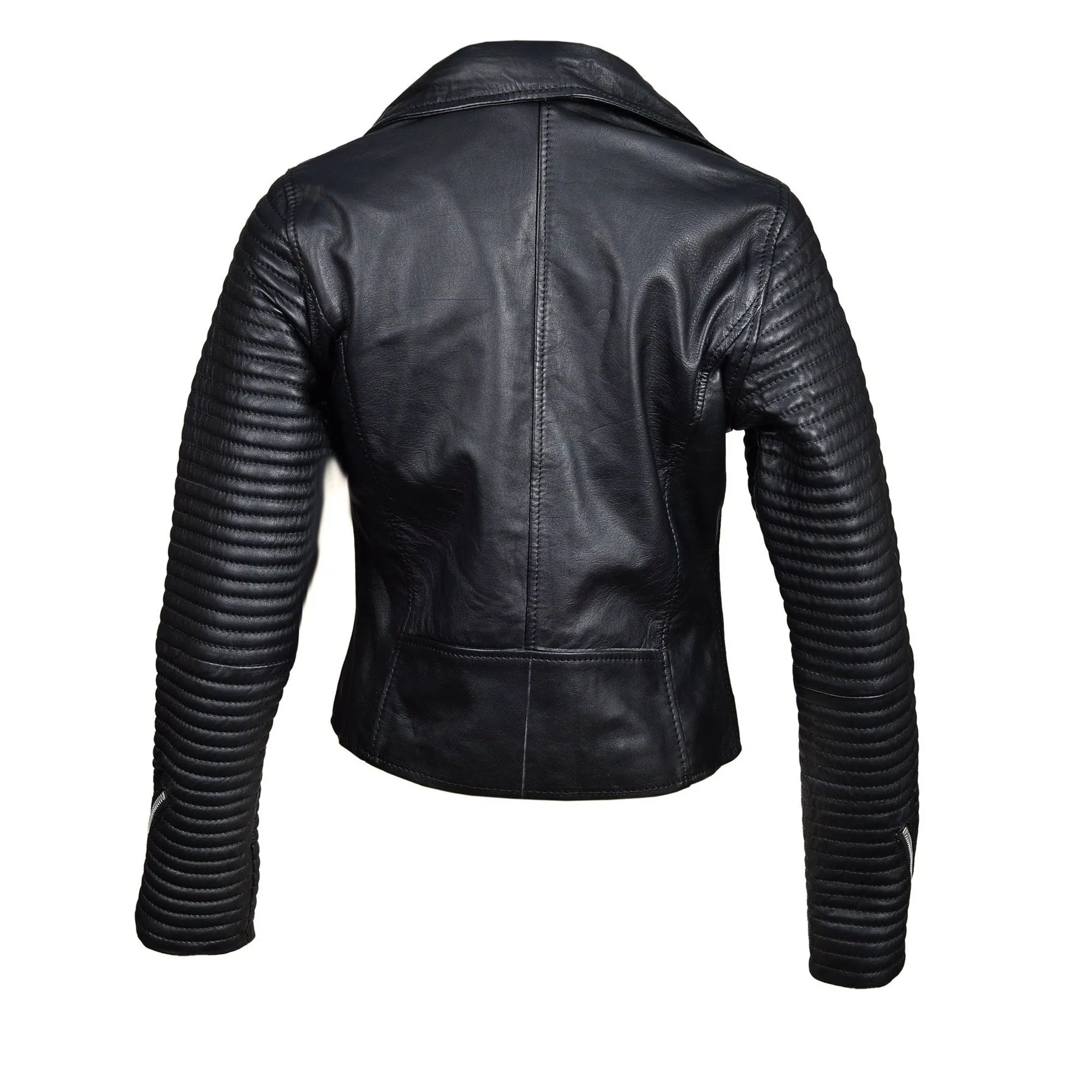 Nyah’s Biker Style Jacket With Ribbed Sleeves