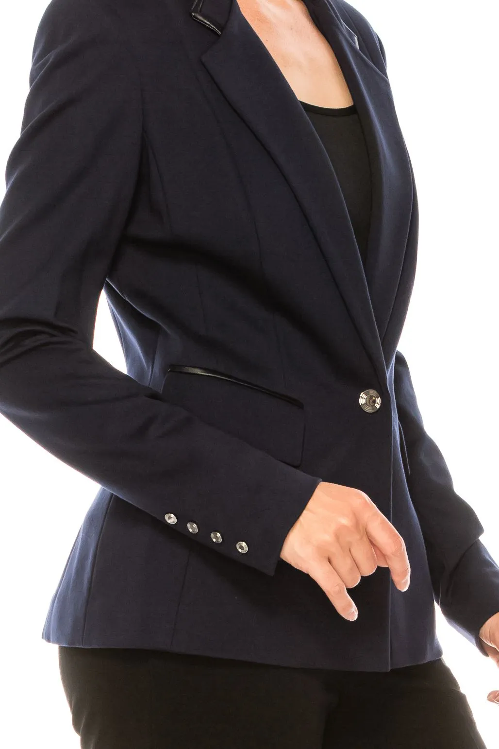 NYGARD LONG SLEEVE COLLARED BUTTON FRONT BLAZER