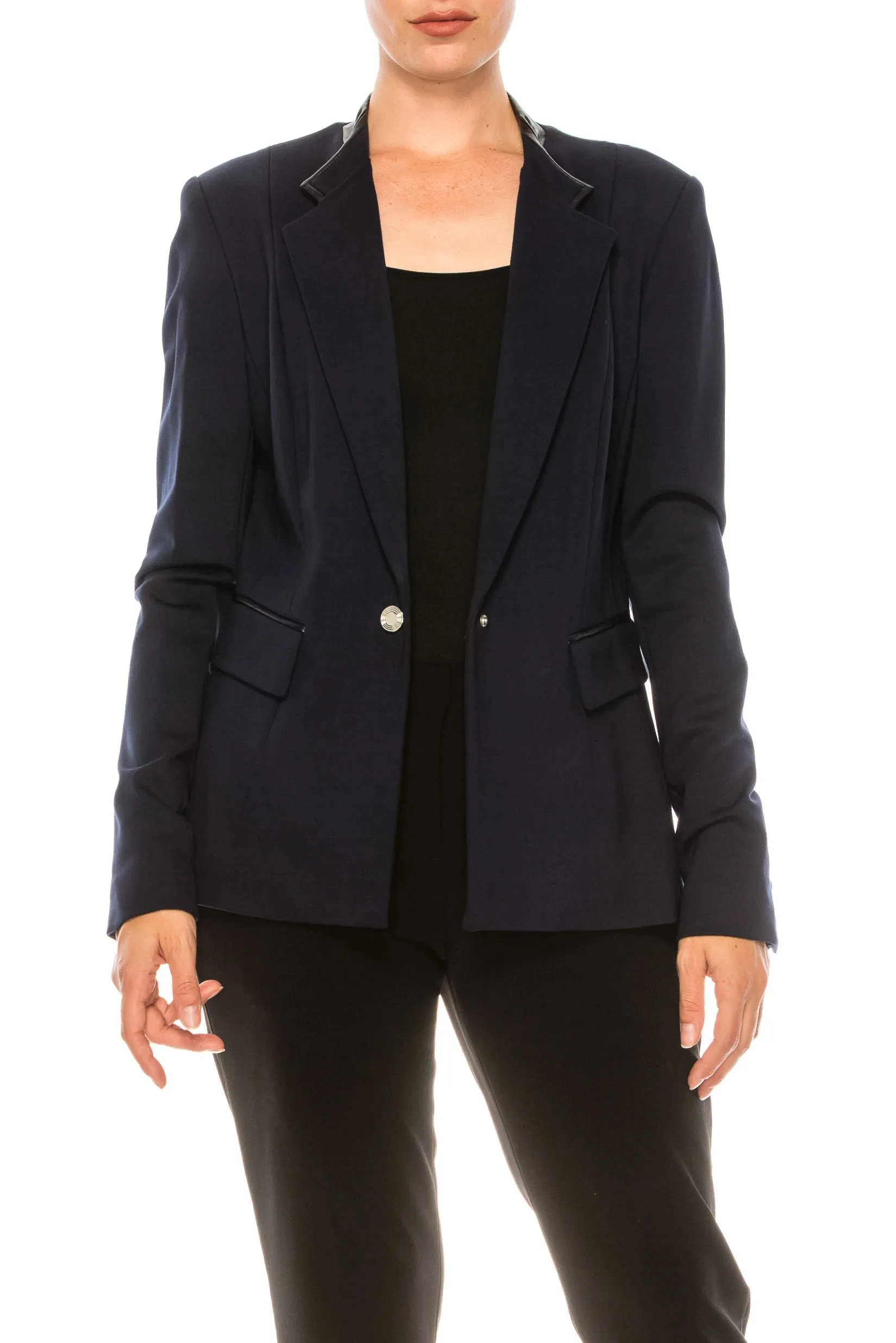 NYGARD LONG SLEEVE COLLARED BUTTON FRONT BLAZER