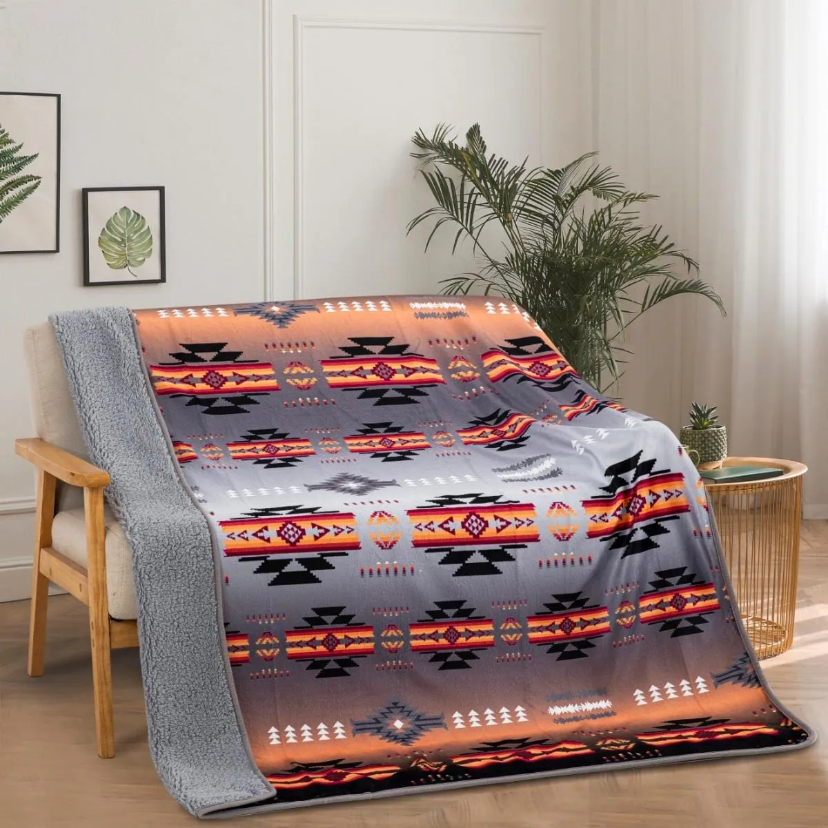 Ombre Gradient aztec SHERPA BLANKET