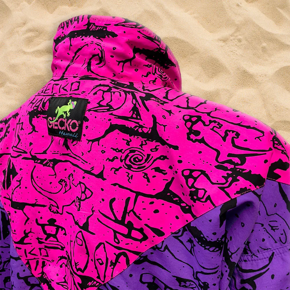 Pink/Purple Gecko Wall "V Full Zip" Windbreaker!