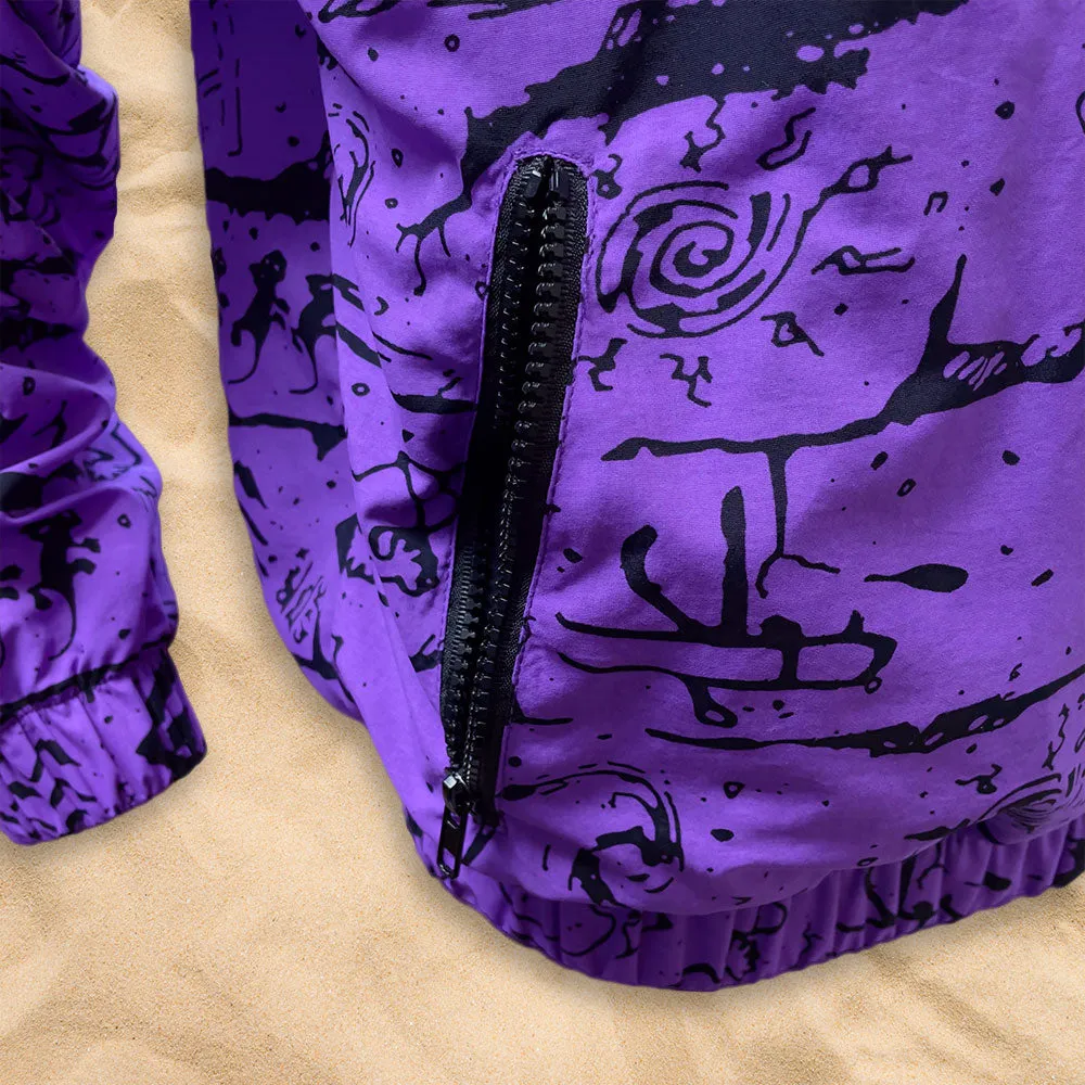 Pink/Purple Gecko Wall "V Full Zip" Windbreaker!