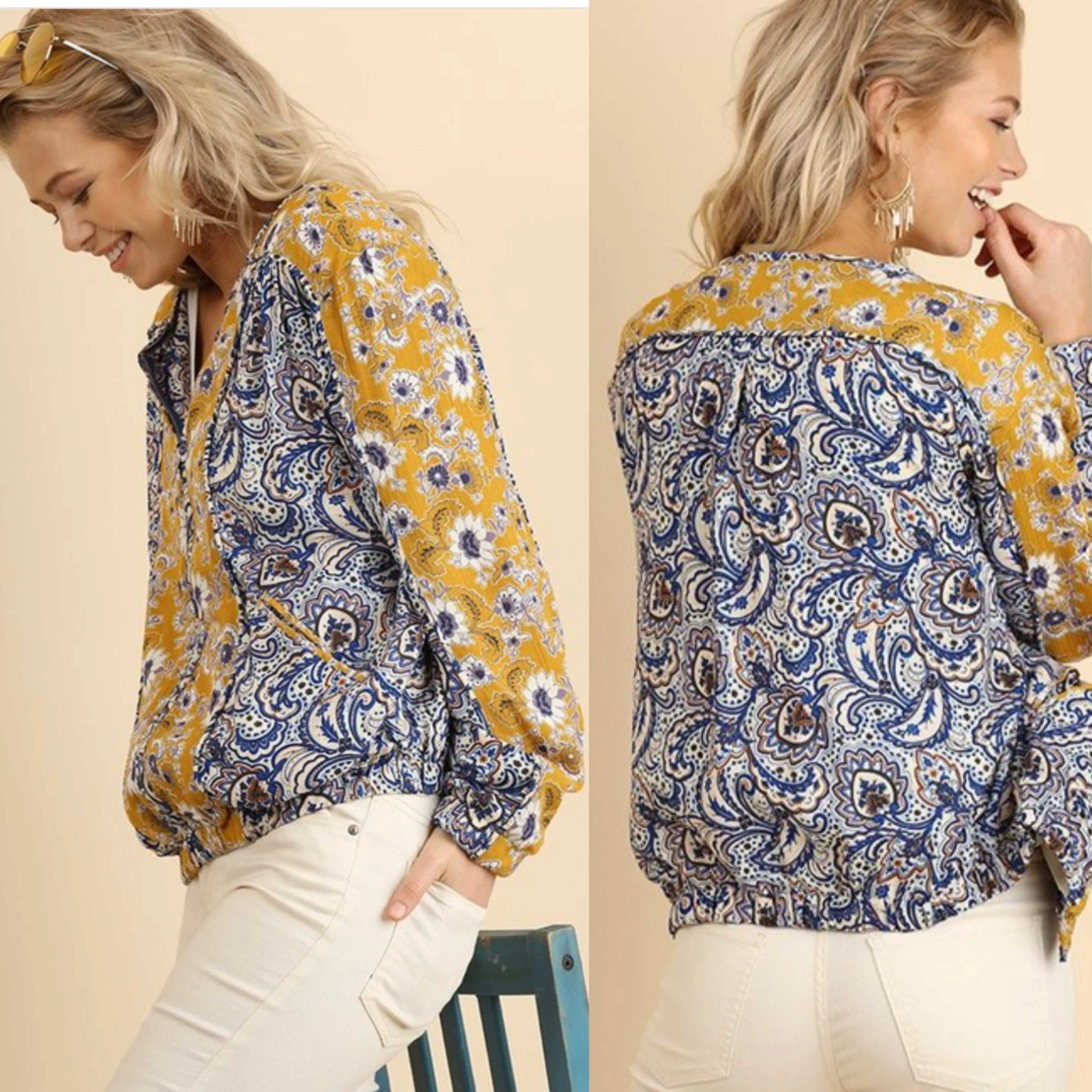 Priscilla Paisley Zip Up Bomber Jacket