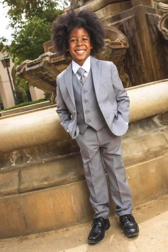 "007" Kids Heather Grey Suit 5-Piece Set