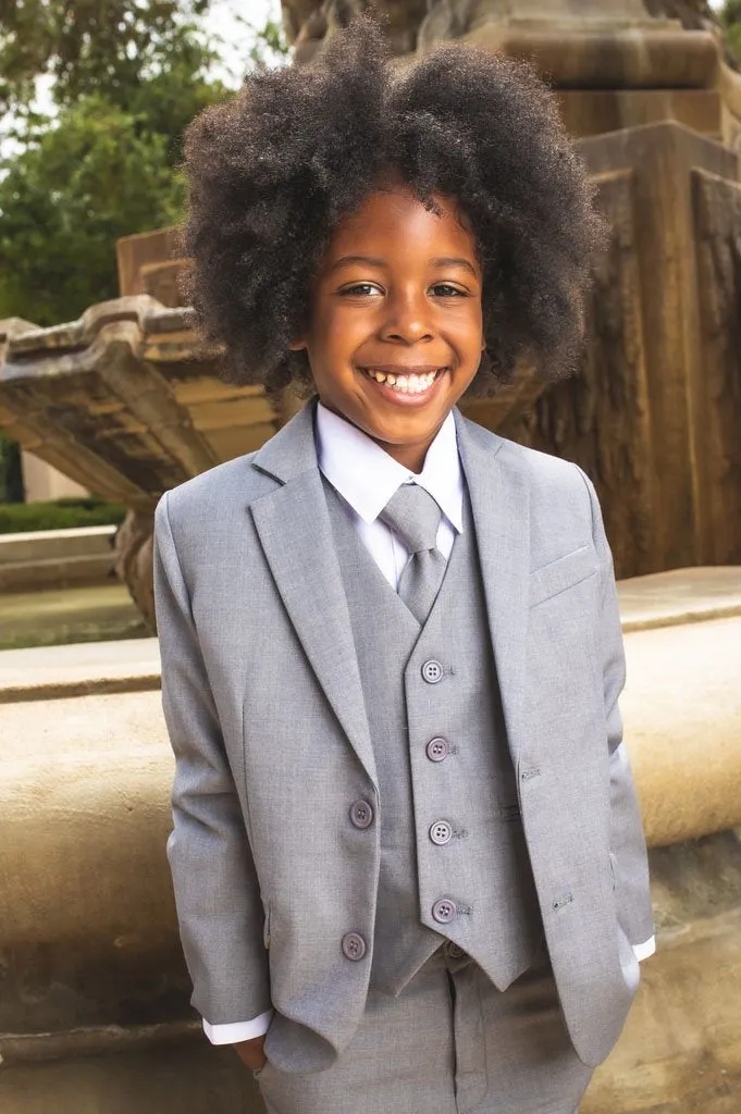 "007" Kids Heather Grey Suit 5-Piece Set