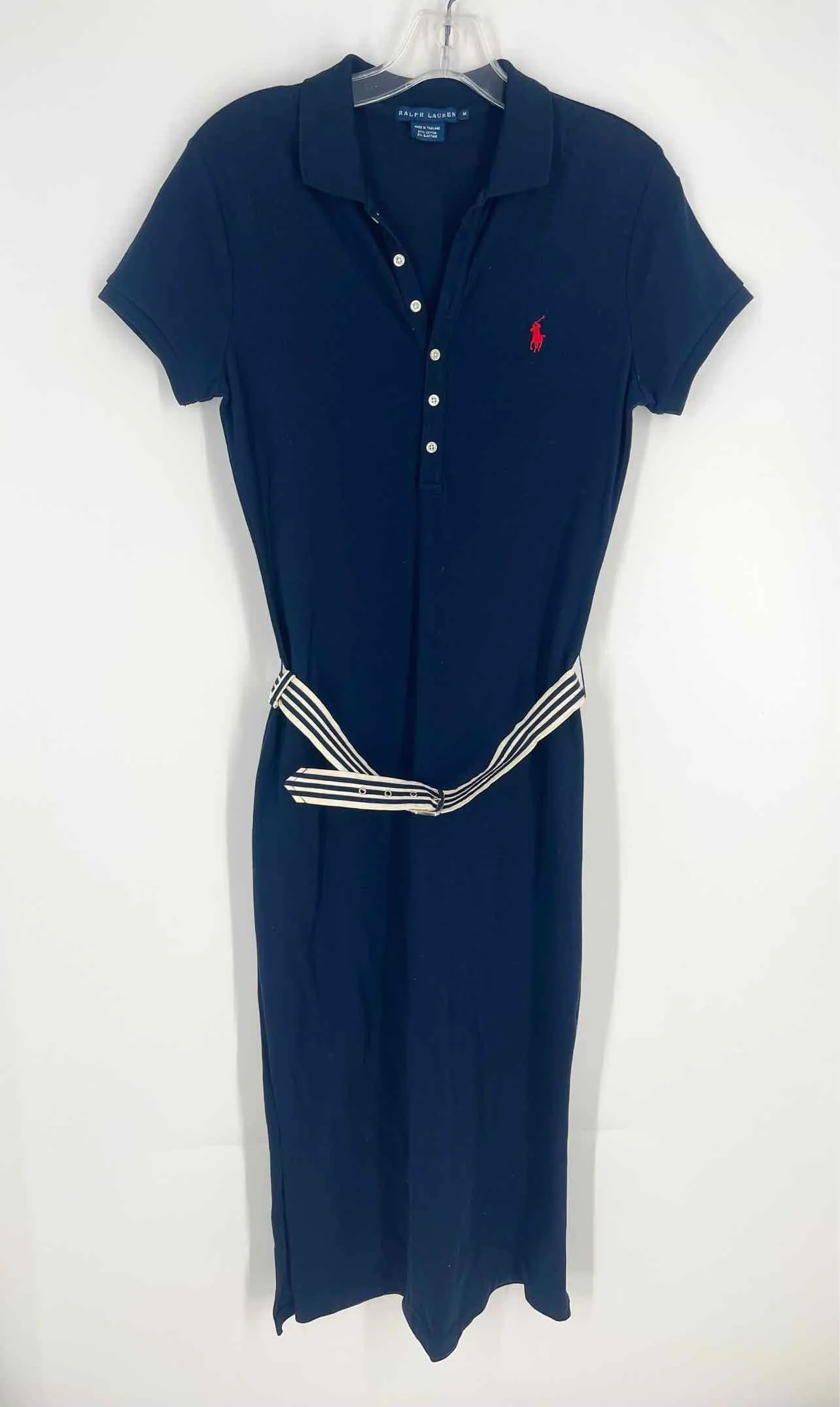 Ralph Lauren Size M Navy Midi Belted Dresses Dress