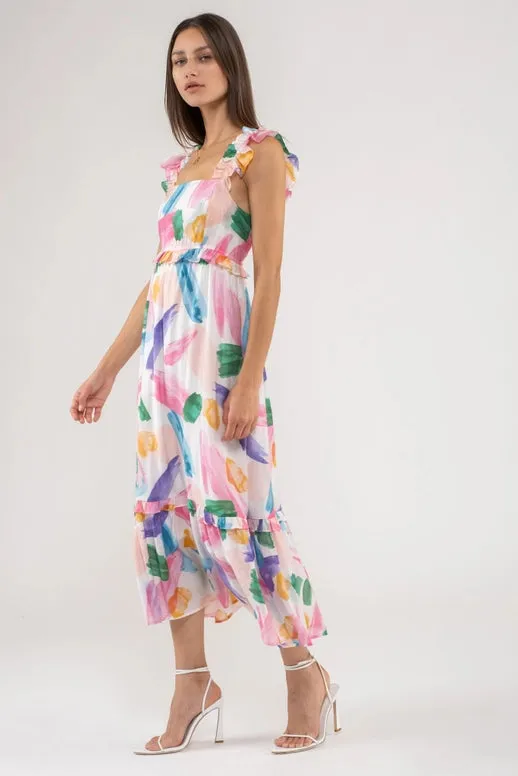 Ryan Brushed Stroke Midi Dress