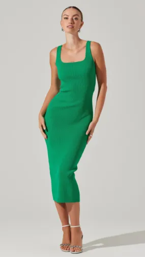 Seema Sweater Midi Dress - Green