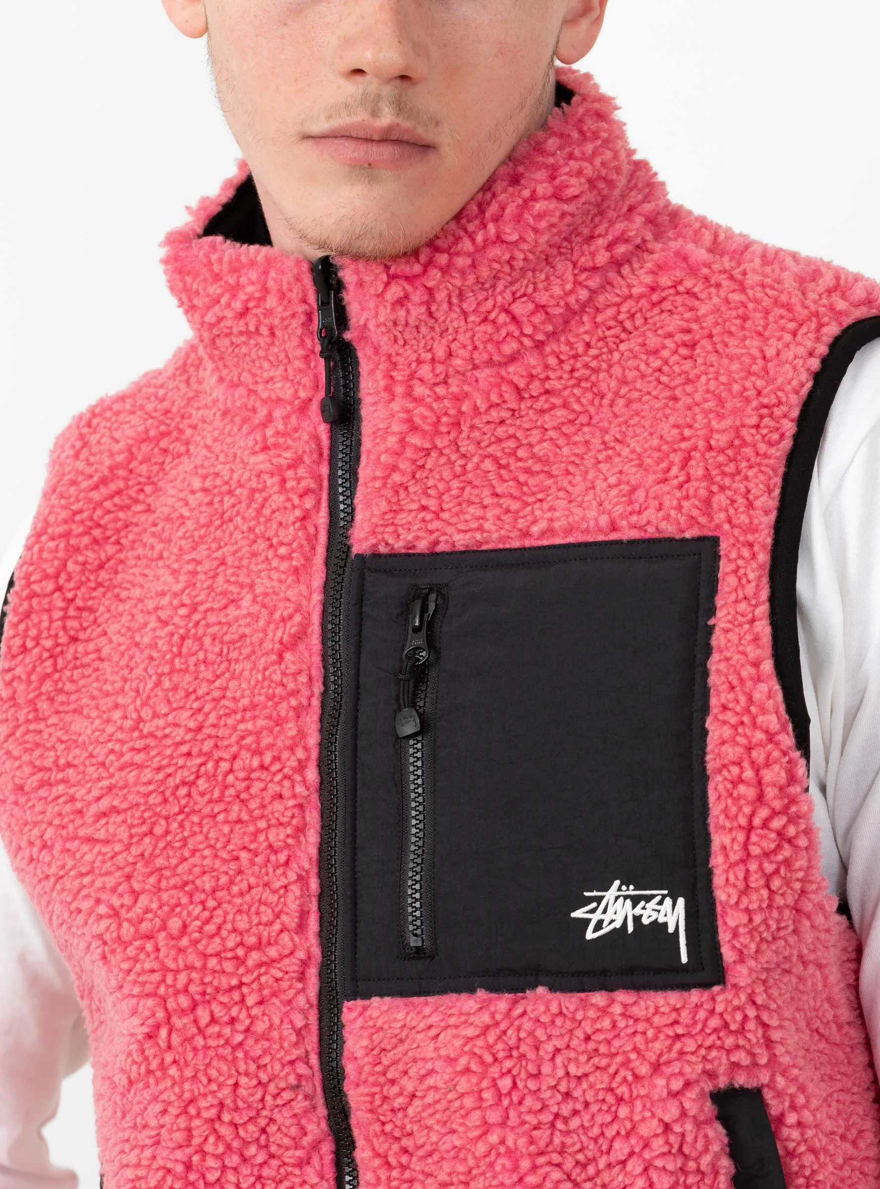 Sherpa Reversible Vest Pink