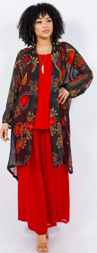 Sunheart Lucid Dreaming Boho Long Jacket Hippie Chic Resort Wear Sml-2X 