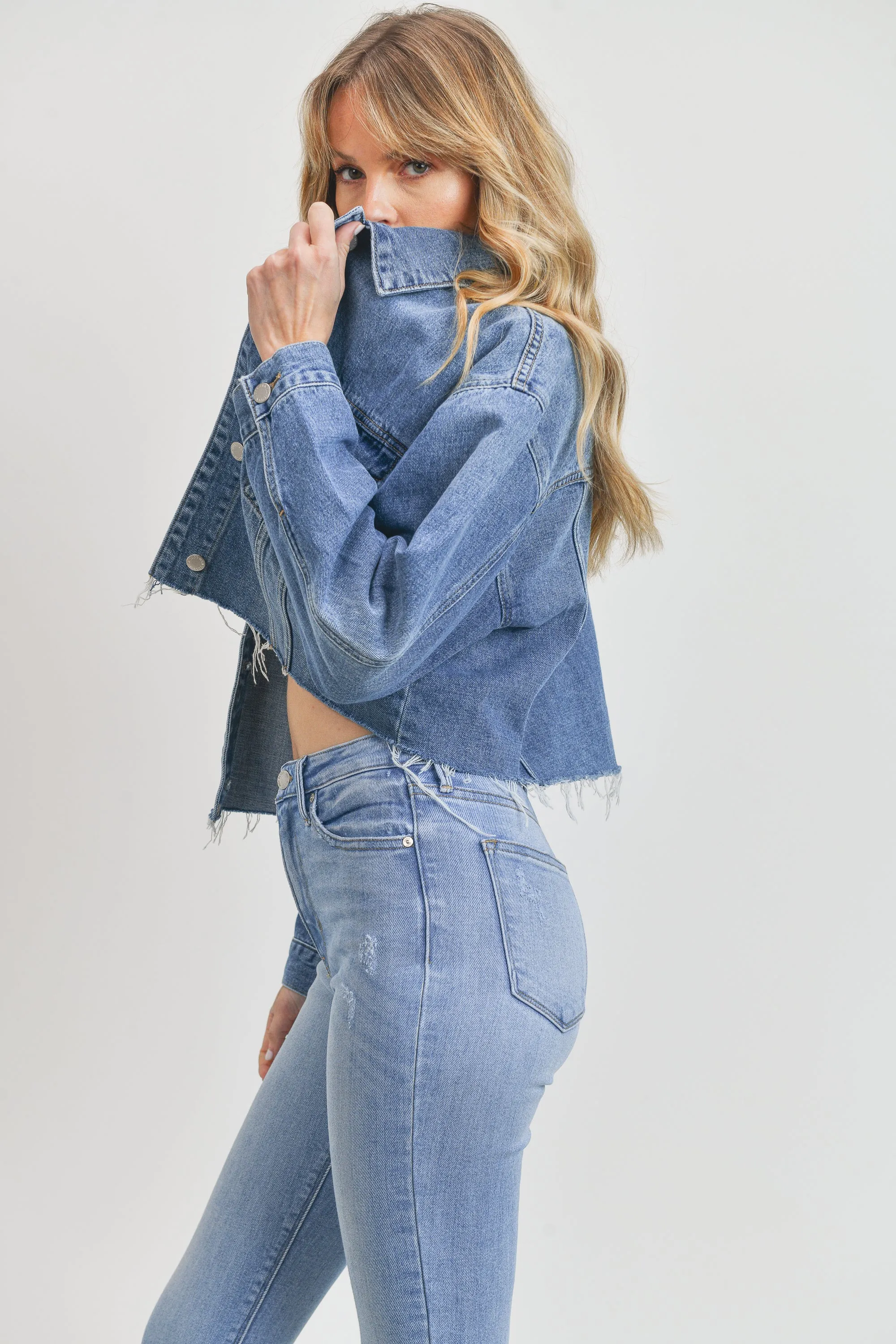 The Alexandra Cropped Boyfriend Denim Jacket