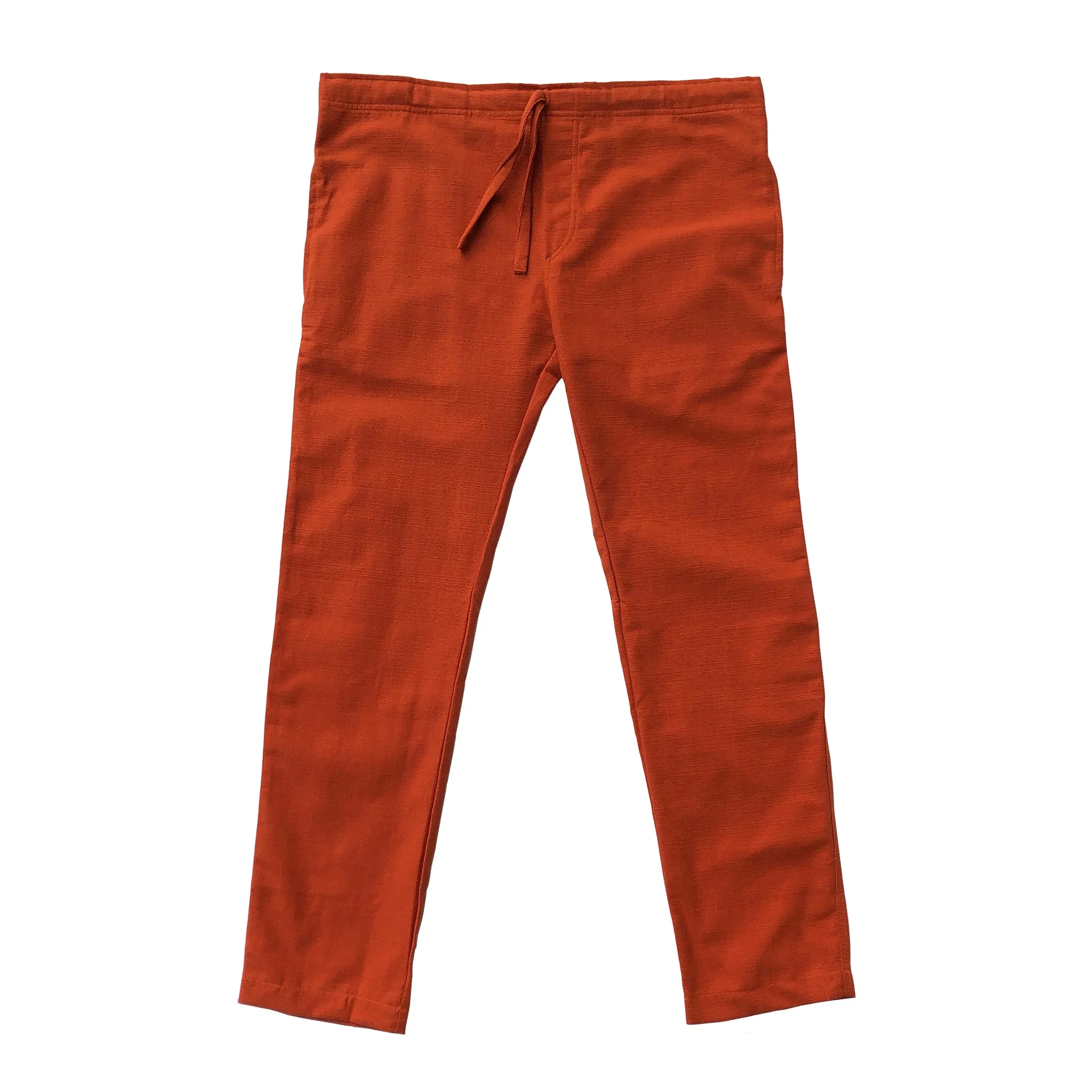 Unisex Ribbed Cotton Shing Mai Trousers Orange