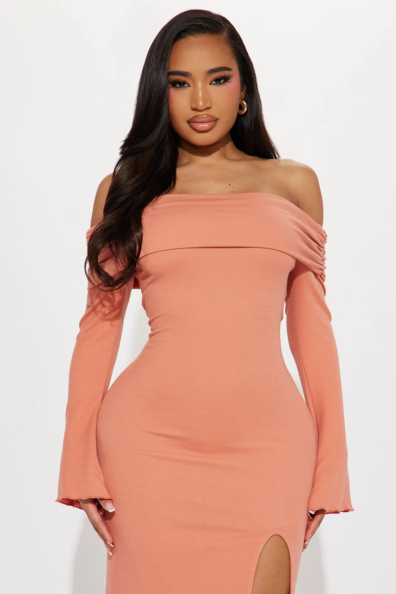 Warm Embrace Sweater Maxi Dress - Coral