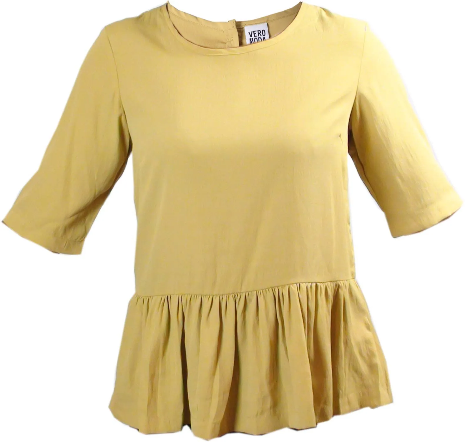 Yellow Button Through Back Peplum top - Vero Moda