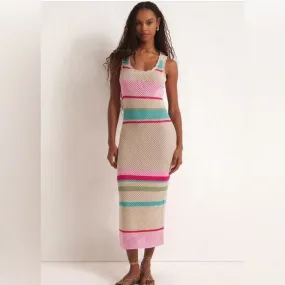 Z Supply Ibiza Stripe Crochet Sweater Maxi Dress